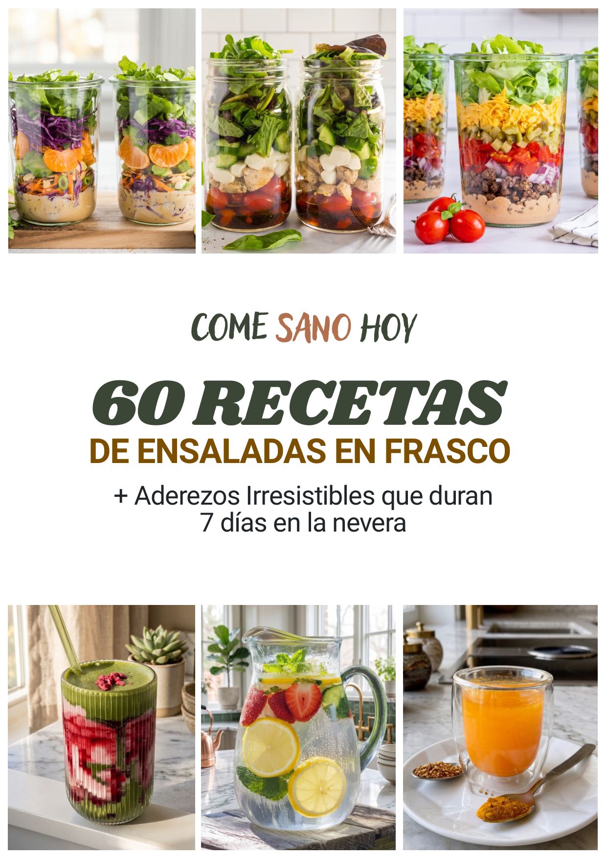 Portada del ebook: 60 Recetas de Ensaladas en Frasco