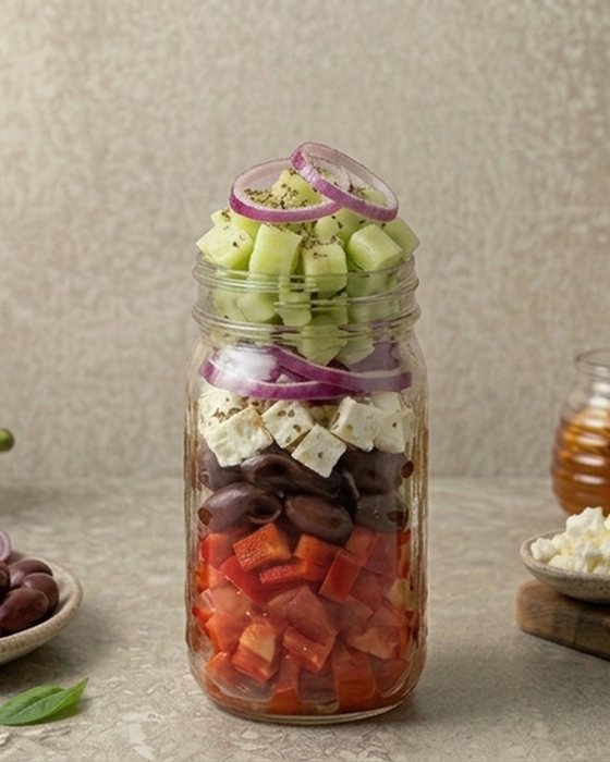 Ensalada Griega en frasco